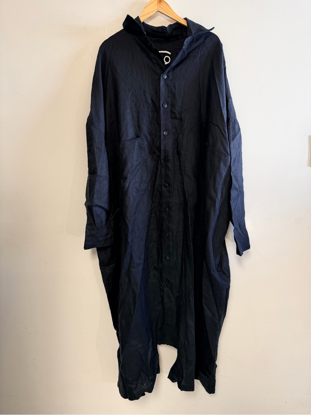 69 US Black Linen Oversized Jumpsuit M/L - Picture 2 of 12